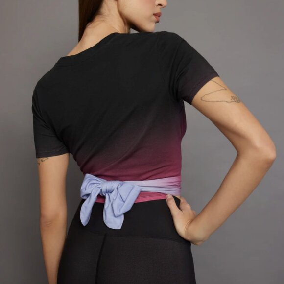 CARBON38 Ombre Cap Sleeve Wrap Tee NWT sz XS - Picture 2 of 3